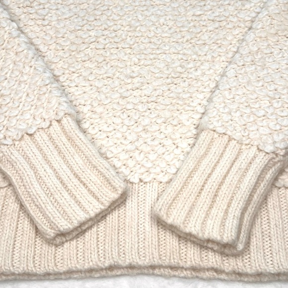 Banana Republic Sweater Crew Neck Carpet Knit Wool Alpaca Blend Cream Small S - Picture 8 of 12